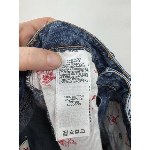 True Religion Jean Shorts Women 28 Blue Denim Distressed Preppy Grunge Skater - Picture 5 of 10